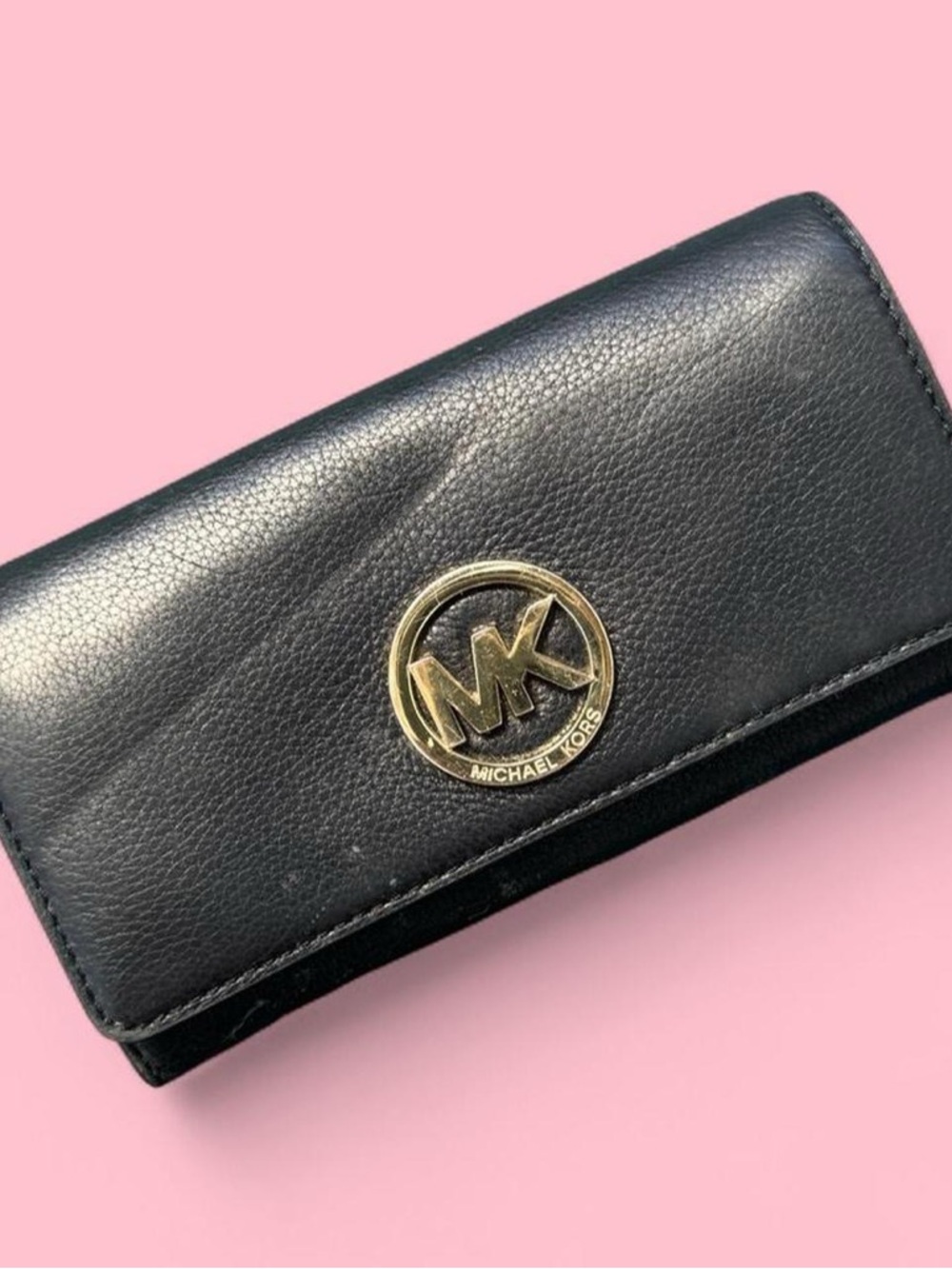 Michael Kors Black Leather trifold wallet
